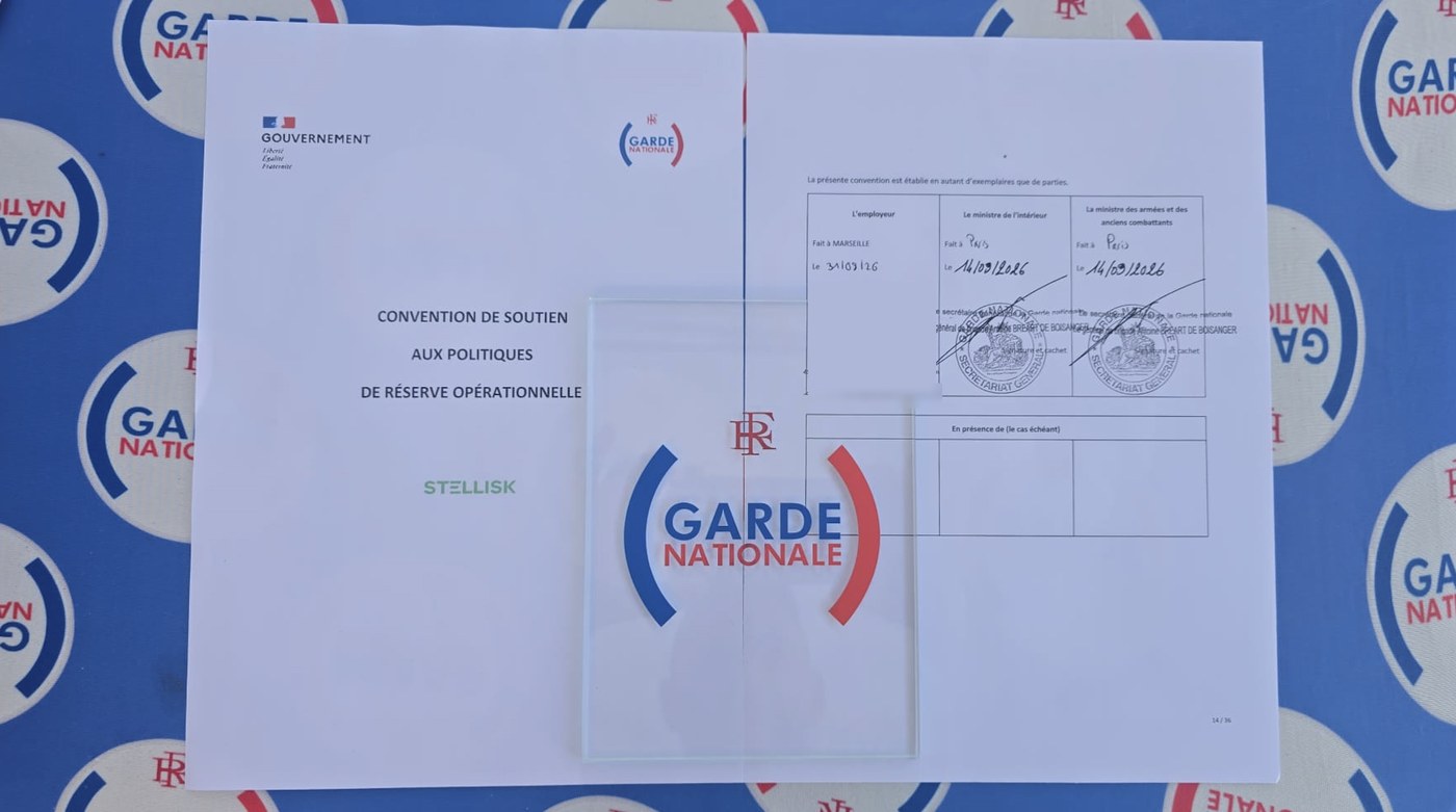 La convention de soutien aux politiques de réserve opérationnelle signée et revêtue du cachet du secrétariat général de la Garde nationale